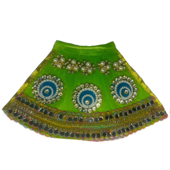 Parrot Green Mata Rani Heavy Lehnga 8 Inch